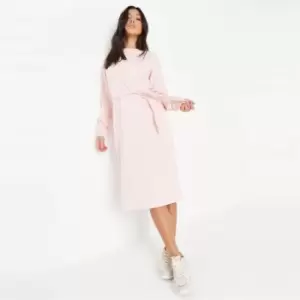 Missguided Belted Sweater Midaxi Dress - Pink