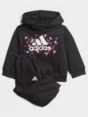 adidas Badge Of Sport Graphic Jogger, Grey/Red, Size 3-6 Months