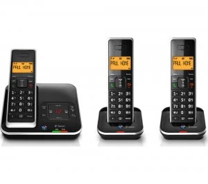 BT Xenon 1500 Cordless Phone with Answering Machine Triple Handsets