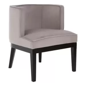 Olivia's Daxi Rounded Light Grey Velvet Chair
