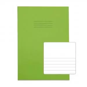 RHINO A4 Exercise Book 32 Pages 16 Leaf Light Green Top Half Plain