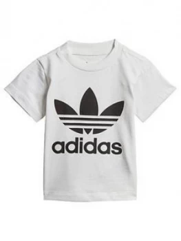 adidas Originals Baby Boys Trefoil Tee, White, Size 3-4 Years