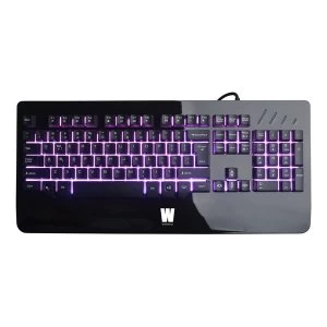 WASDKEYS K300 Gaming Keyboard with Virtual Mechanical Keys and Backlit Illumination (UK Layout)