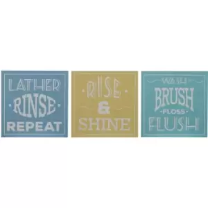 Premier Housewares - Bathroom Wall Plaques - Set of 3