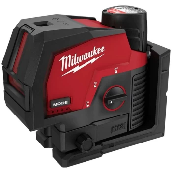 Milwaukee - M12 CLLP-301C M12 Green Cross Line Laser With Plumb Points