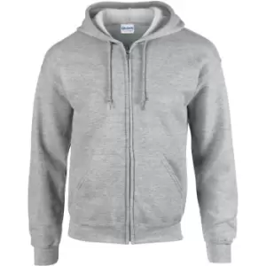 Gildan Heavy Blend Unisex Adult Full Zip Hooded Sweatshirt Top (M) (Sport Grey)