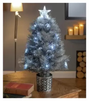 Premier 3ft Fibre Optic Pre-Lit Christmas Tree - Silver