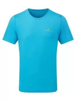 Ronhill Core S/S Tee Mens Cyan/acid Lime