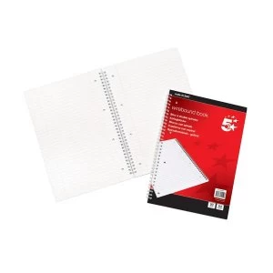 5 Star Notebook Wirebound 70gsm Ruled and Margin Perforated 100 Pages A4 Pack 10