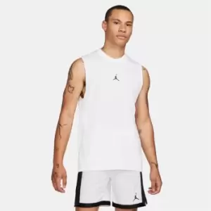 Jordan Dri-Fit Sports Sleeveless Top, White/Black, Male, Performance Tops, DM1827-100
