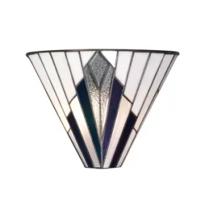 Astoria 1 Light Indoor Wall Uplighter Tiffany Style Glass, E14