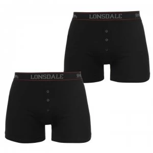 Lonsdale 2 Pack Boxers Mens - Black