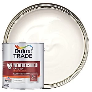Dulux Trade Weathershield Gloss Paint - Pure Brilliant White 2.5L