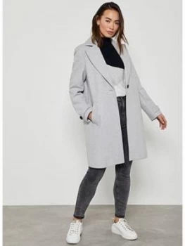 Mint Velvet Boyfriend Coat - Grey, Light Grey, Size 14, Women