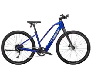 2023 Trek Dual Sport+ 2 Stagger Electric Hybrid Bike in Hex Blue