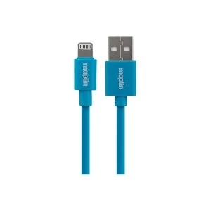Maplin Premium Lightning Connector to USB A Male Cable 0.75m Blue