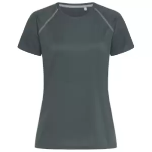 Stedman Womens Active Raglan T-Shirt (XL) (Granite Grey)