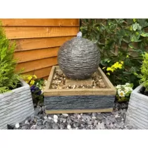 Compact Earth Stone Solar Powered Water Feature