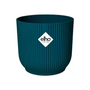 Elho Vibes Fold 25cm Round Plastic Indoor Plant Pot - Deep Blue