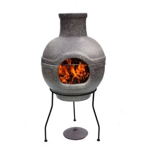 Gardeco Cozumel Large Granite Clay Chiminea with Grill