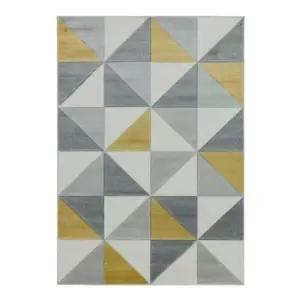 Asiatic Sketch Cubic SK06 Rug - Ochre - 160x230cm, Geometric - Grey/Cream/Beiges/Yellow