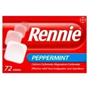 Rennie Peppermint Heartburn and Indigestion Relief 72 Tablets