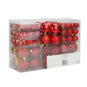 100pc Baubles Pack Pukkr Red