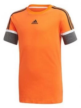 adidas Boys Bold T-Shirt - Orange, Size 9-10 Years