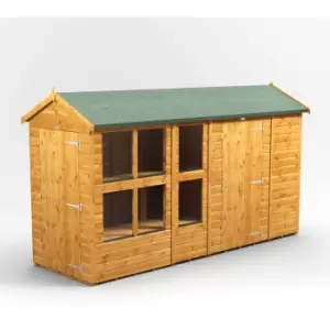 12x4 Power Apex Potting Shed Combi Building including 6ft Side Store