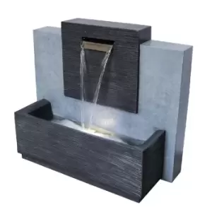 Ivyline Outdoor Large Contemporary Water Feature - Cement