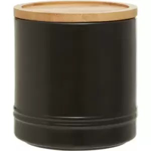 Black Canister Storage Containers For Kitchen Plain Items Tea Sugar Canister And More Storage Jars 11 x 11 x 11 - Premier Housewares