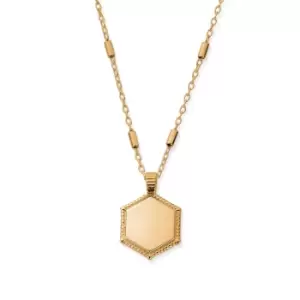 ChloBo Gold Plated Personalised Hexagon Coin Necklace