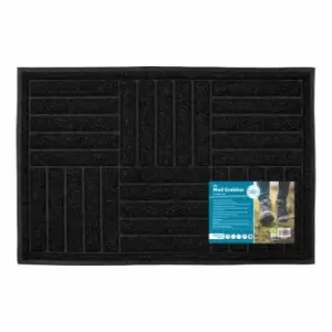 JVL Black Square Mud Grabber Scraper Doormat 40 x 60cm - wilko
