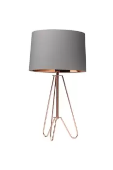 Lighting and Interiors Group The Lighting and Interiors Copper and Grey Ziggy Tripod Table Lamp - wilko