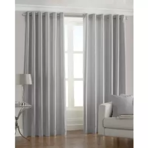Riva Home Fiji Faux Silk Ringtop Curtains (46x72 (117x183cm)) (Steel) - Steel