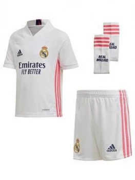 adidas Real Madrid Infant Home 2020/21 Mini Kit - White, Size 3-4 Years
