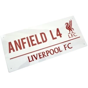 Liverpool Anfield L4 Red Text Street Sign