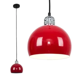 Casco Chrome Pendant with Red Arco Shade