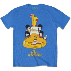 The Beatles - Yellow Submarine Sub Sub Mens Large T-Shirt - Mid Iris Blue