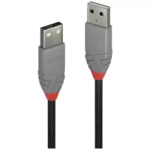 LINDY USB cable USB 2.0 USB-A plug, USB-A plug 0.5 m Black, Grey 36691