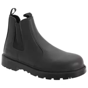 Grafters Mens Grinder Safety Twin Gusset Leather Dealer Boots (13 UK) (Black)