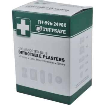Assorted Blue Detectable Plasters (Box-100) - Tuffsafe
