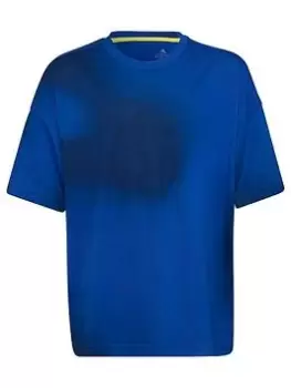 Boys, adidas Junior Kids Gaming Short Sleeve T-Shirt - Dark Blue, Dark Blue, Size 9-10 Years