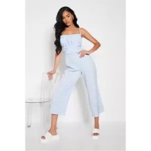 I Saw It First Blue Ruched Bust Cami Strap Culotte Jumpsuit - Blue