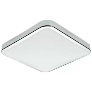 Eglo - Manilva 1 - LED Square Bathroom Flush Ceiling Light Chrome IP44