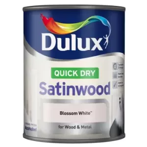 Dulux Quick Dry Blossom White Satinwood Mid Sheen Paint 750ml