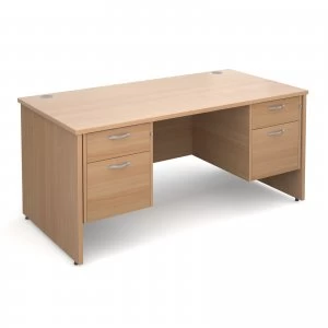 Maestro 25 PL Straight Desk With 2 and 2 Drawer Pedestals 1600mm - bee