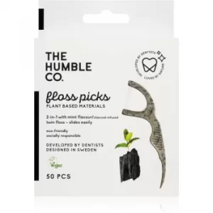HUMBLE Floss Picks Toothpick Charcoal 50 pc