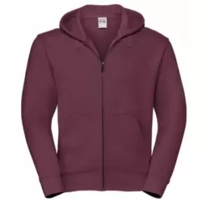 Russell Mens Authentic Full Zip Hooded Sweatshirt / Hoodie (XS) (Burgundy)