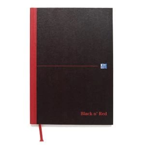 Black n Red A5 90gm2 192 Pages Ruled Hard Back Casebound Notebook Pack of 5